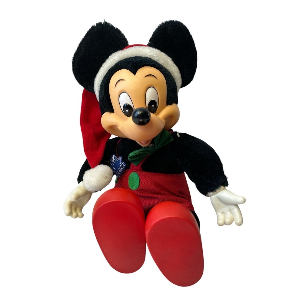 Vintage DISNEY Applause Mickey Mouse Christmas Plush Body Plastic Extremities